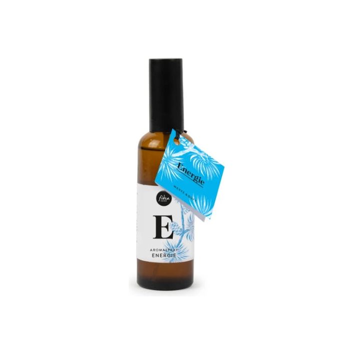 Aroma Duftspray Energie vor weissem Hintergrund.