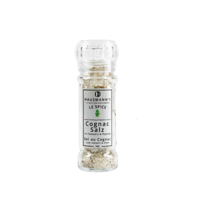 Hausmann's Cognac Salz vor weissem Hintergrund