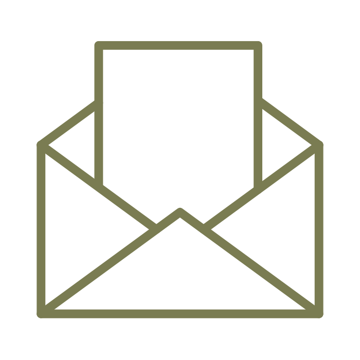 Brief Icon vor weissem Hintergrund