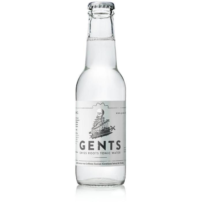 Gents Swiss Tonic Water vor weissem Hintergrund.