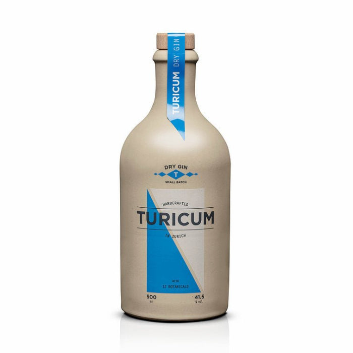 Turicum London Dry Gin vor weissem Hintergrund.