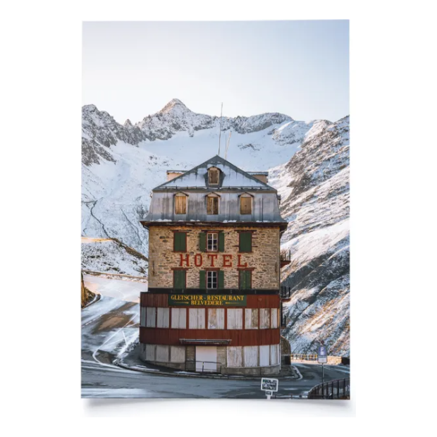 Karte Furkapass vor weissem Hintergrund