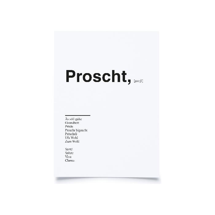 Karte Prost vor weissem Hintergrund