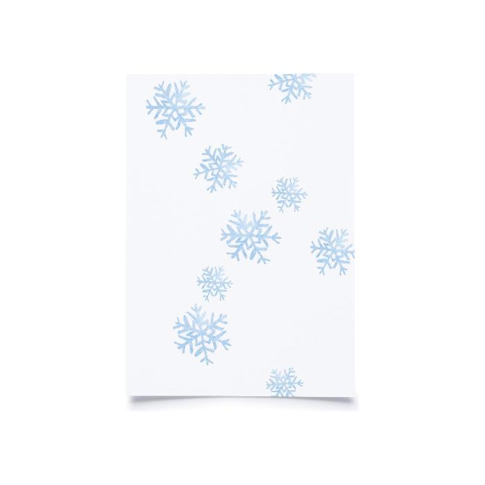 Karte Schneeflocke vor weissem Hintergrund