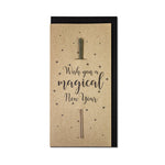 Karte "I wish you a magical New Year" mit Wunderkerzen