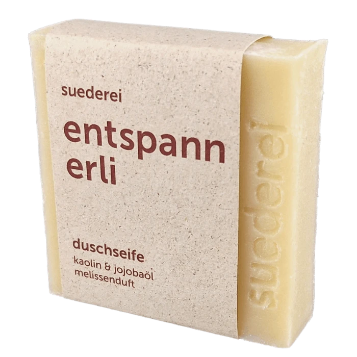 Suederei Duschseife entspannerli vor weissem Hintergrund 