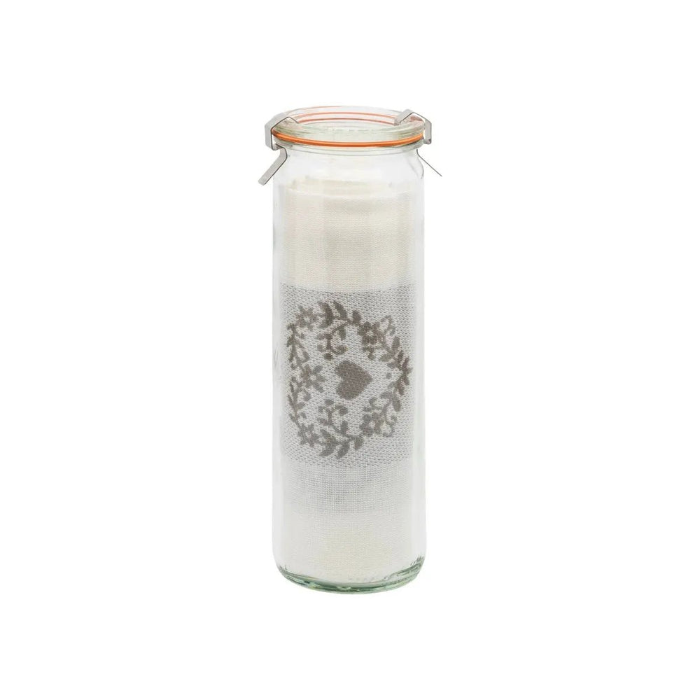 Küchentuch «Herz» im Weckglas - #shop_# - #geschenkkoerbe# - #geschenkkorb# - #geschenke# - #geschenkideen#