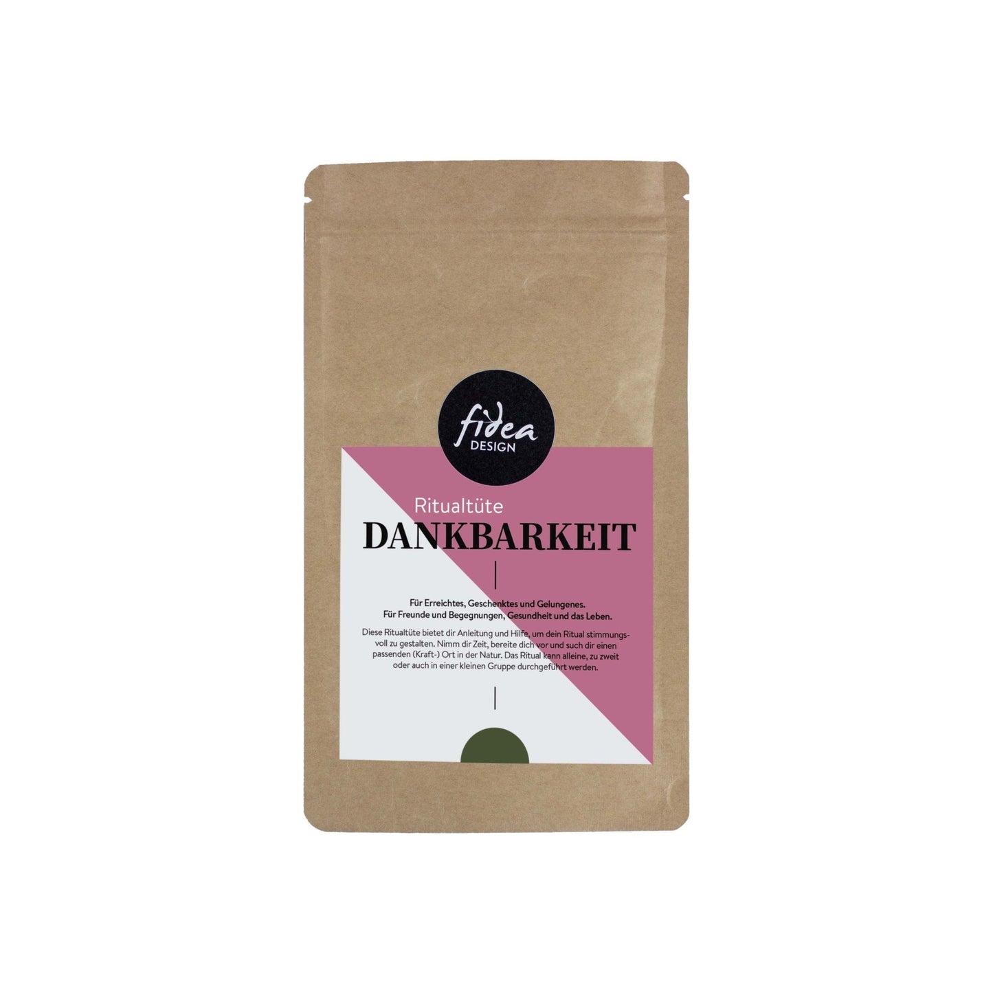 Ritualtüte Dankbarkeit vor weissem Hintergrund