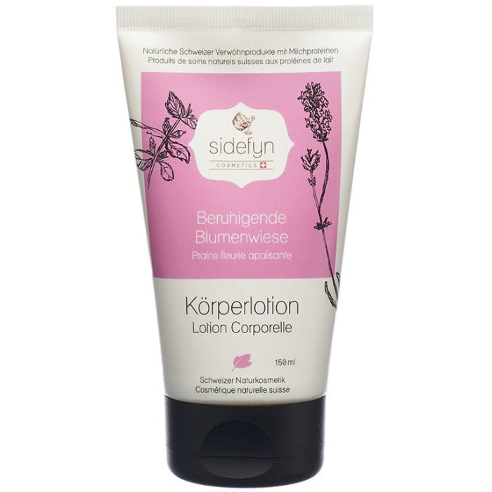 Sidefyn Körperlotion Beruhigende Blumenwiese vor weissem Hintergrund